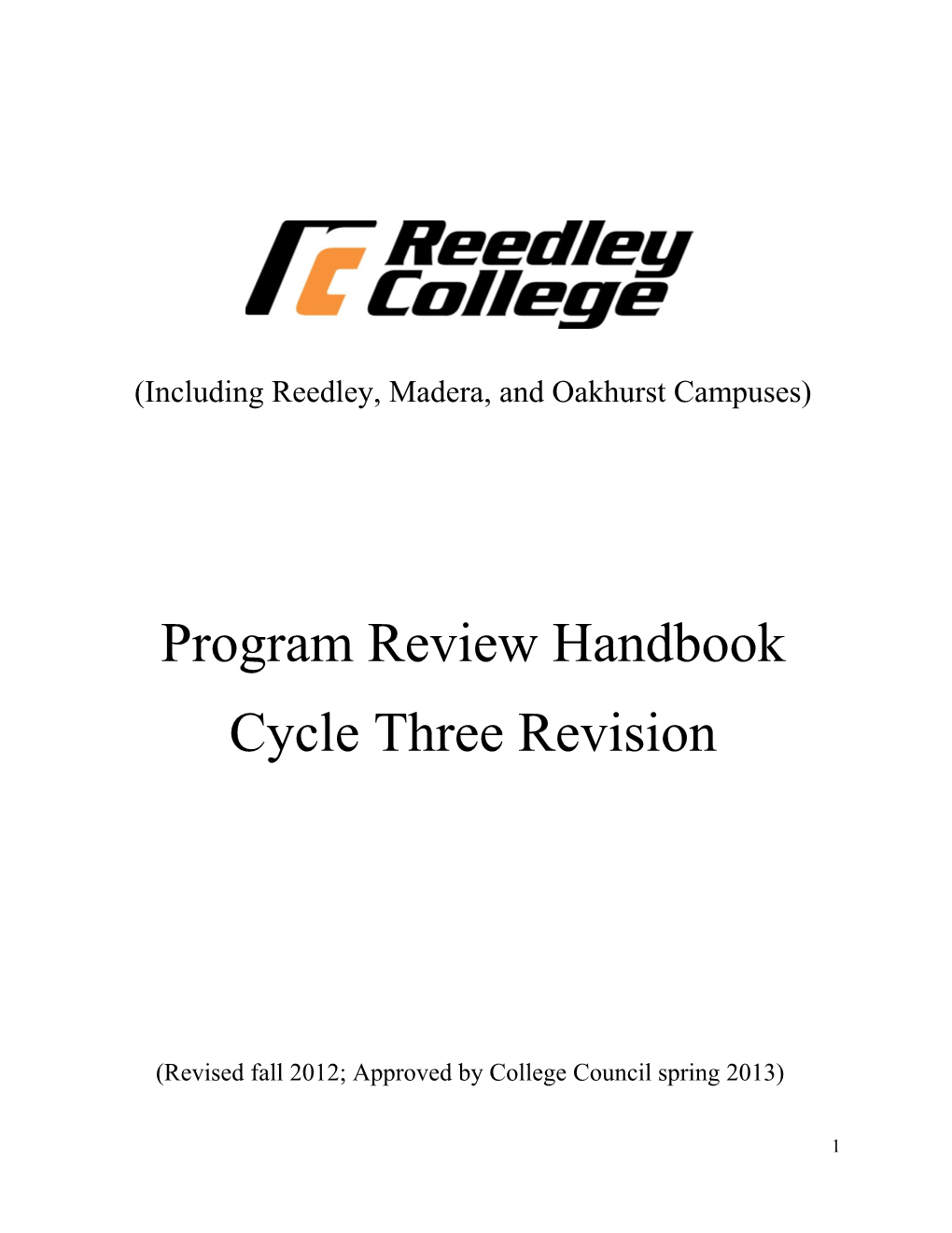 Program Review Handbookcycle Three