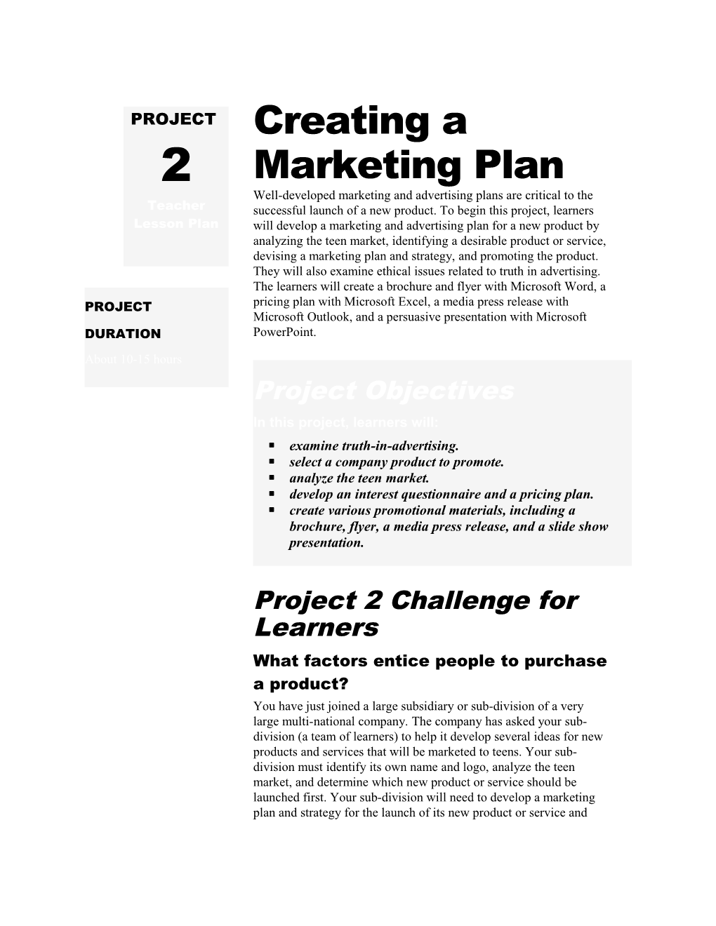 Project 2 Challenge for Learners
