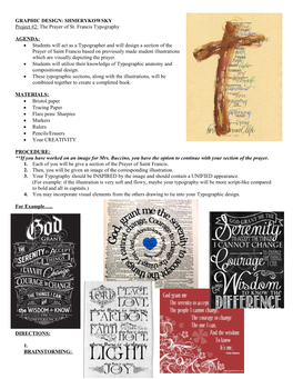Project #2: the Prayer of St. Francis Typography
