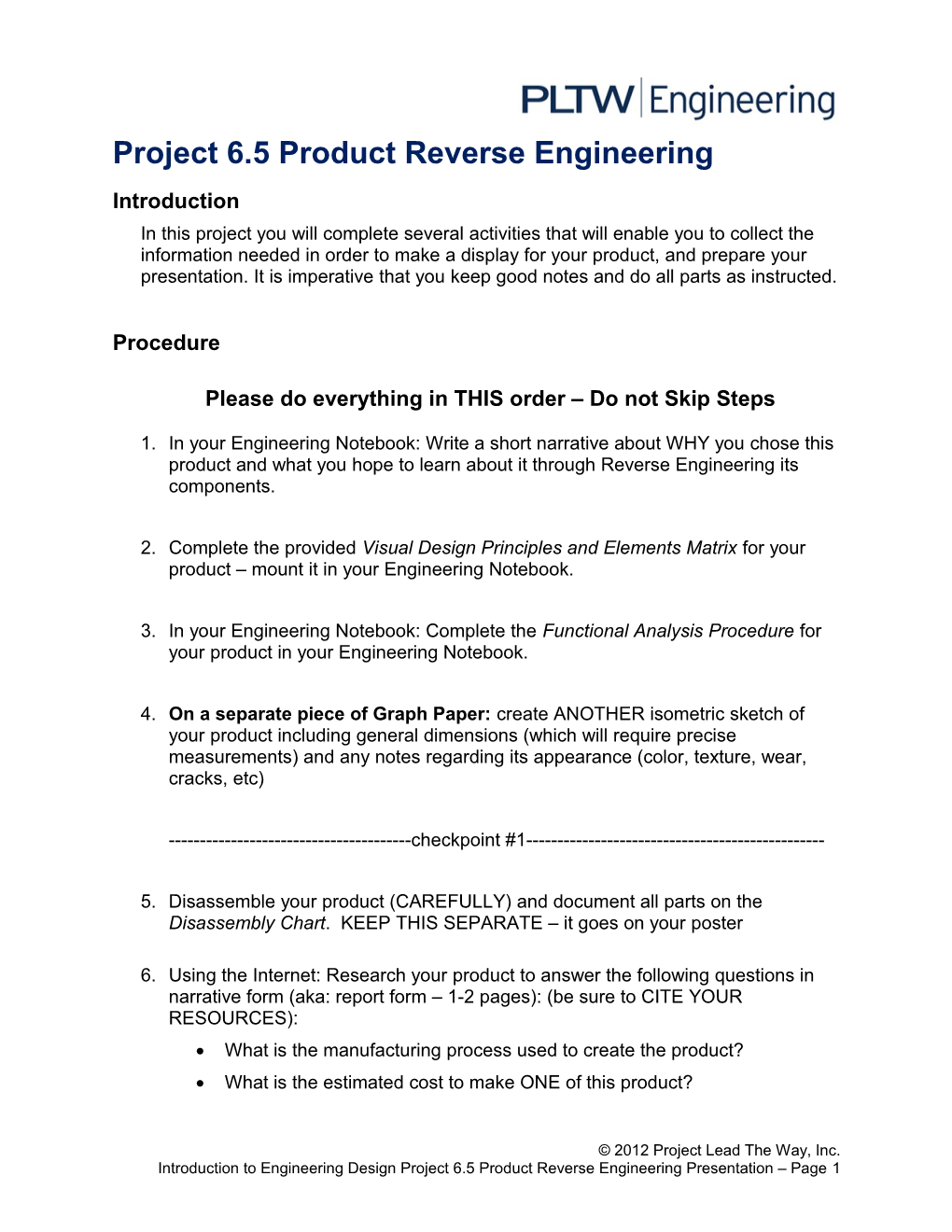 Project 6.5 Product Reverse Engineering Presentation