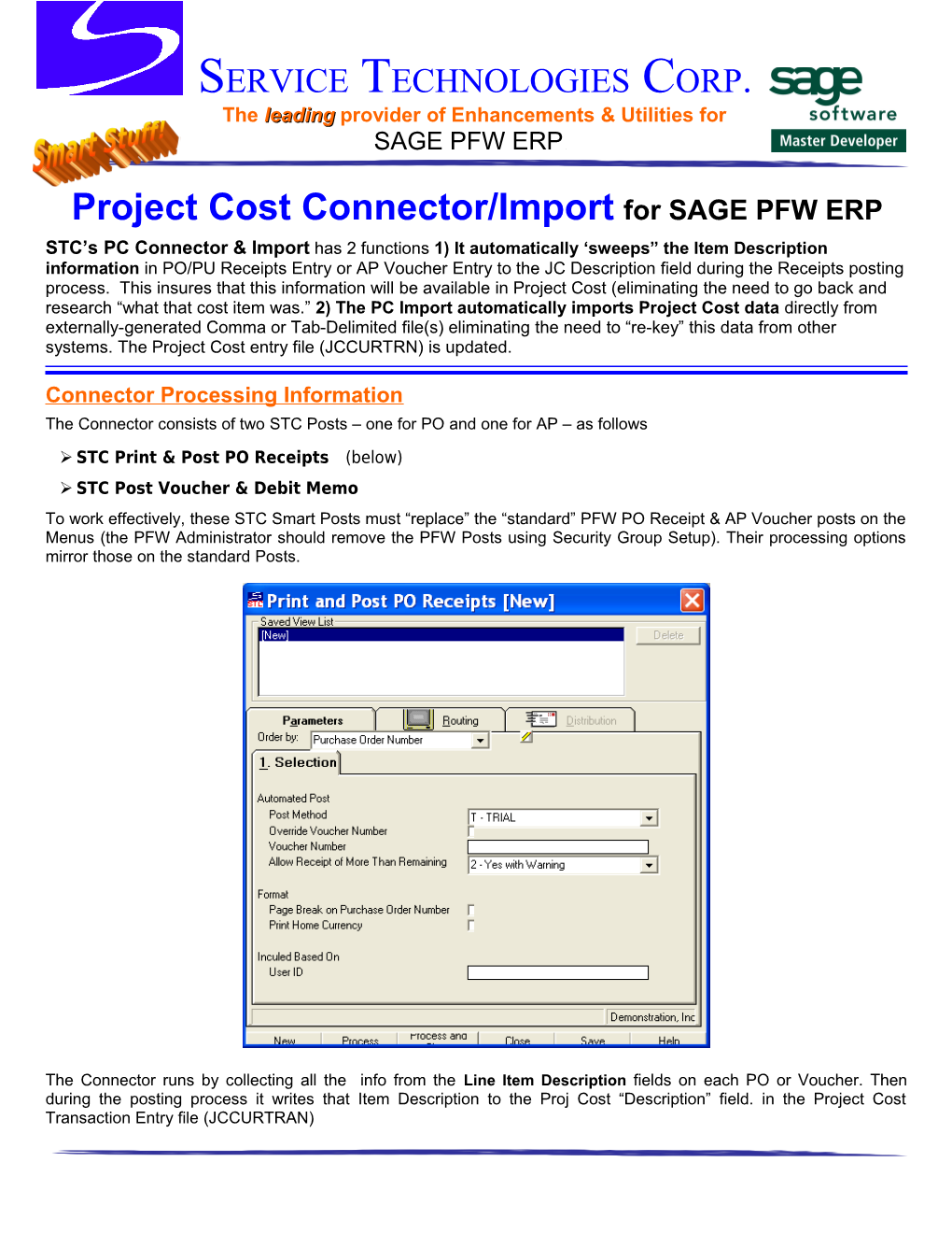Project Cost Connector/Importfor SAGE PFW ERP