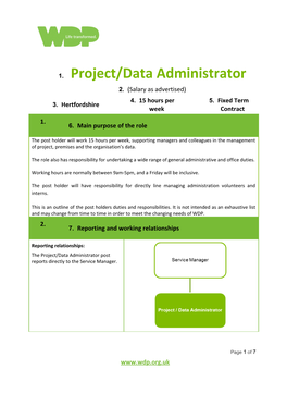Project/Data Administrator