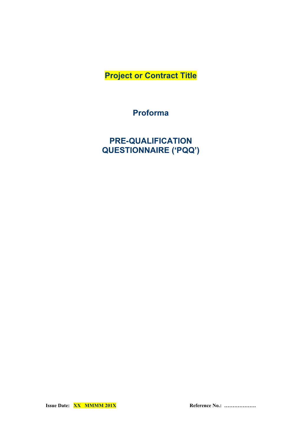 Project Or Contract Title