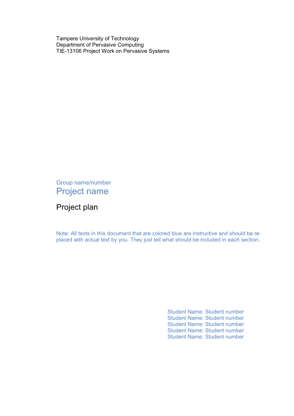 Projectt Plan Project Name Version 0.2
