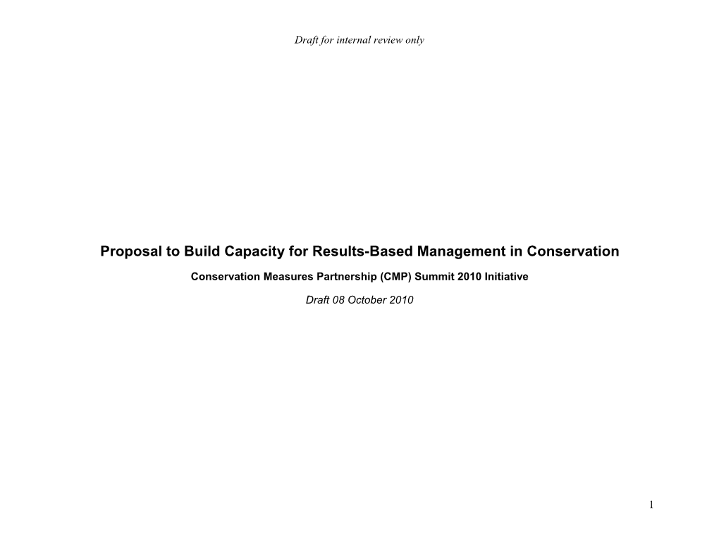 Proposal for the Capacity Building Initiative