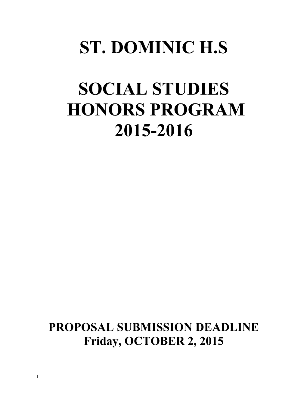 Proposal Submission Deadline