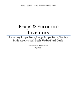 Props & Furniture Inventory