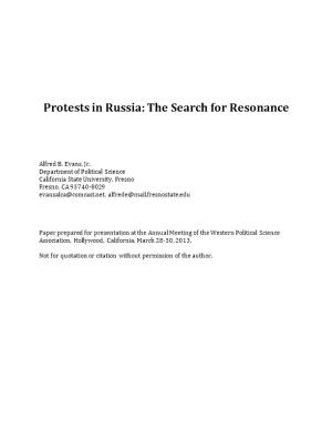 Protests in Russia: the Search for Resonance