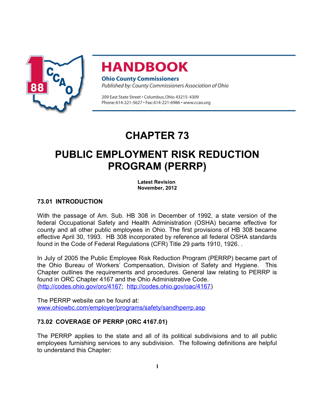 Public Employment Risk Reduction Program(Perrp)
