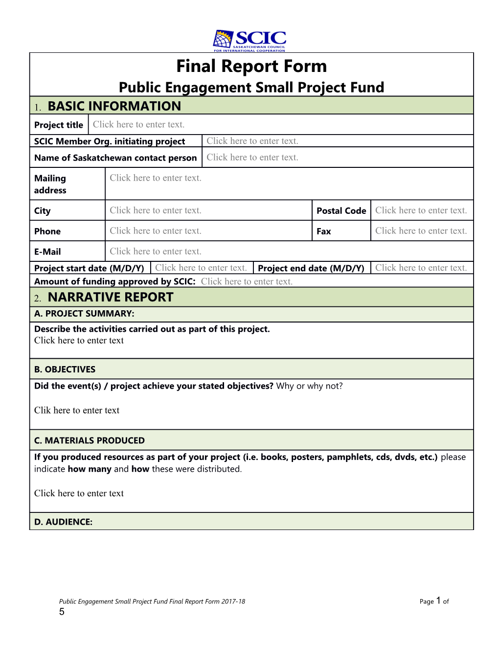 Public Engagement Small Project Fund Final Report Form2017-18 Page 1 of 4