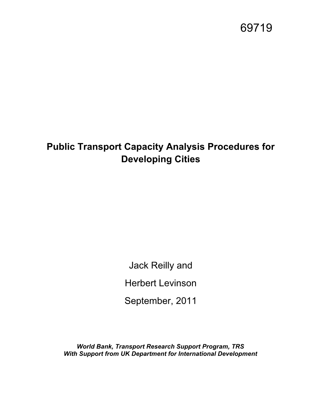 Public Transport Capacity Analysis Procedures for Developing Cities