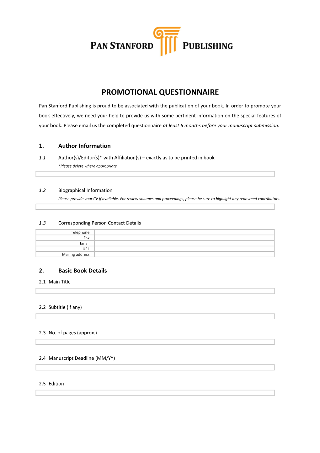 Publication Proposal Form