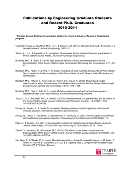 Publications by Engineering Graduate Students