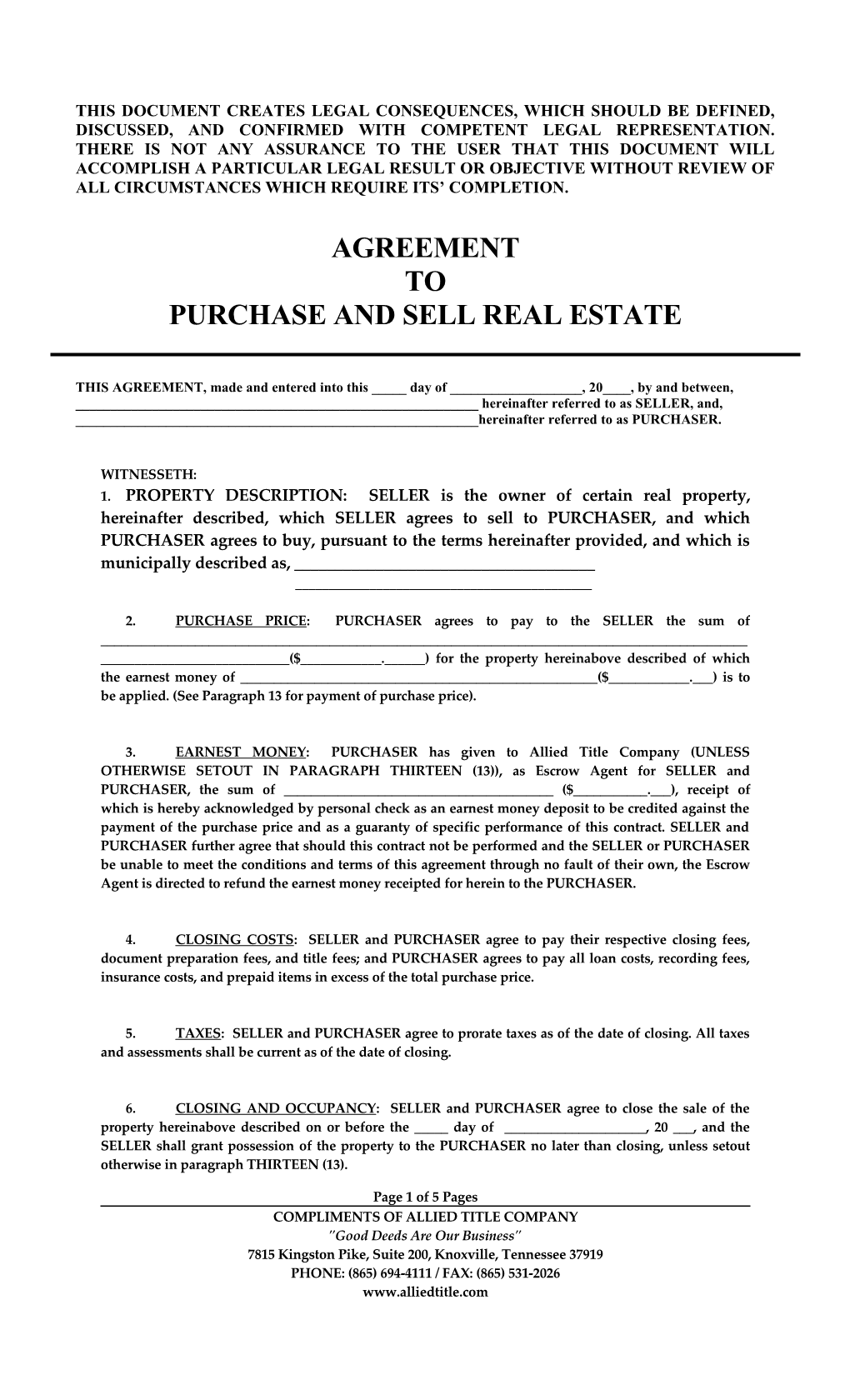 Purchase and Sell Real Estate