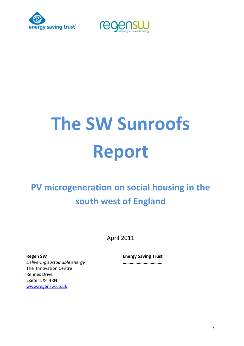 PV Microgeneration on Social Housing in the South West of England