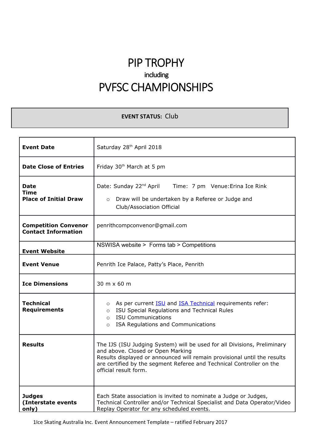 Pvfsc Championships