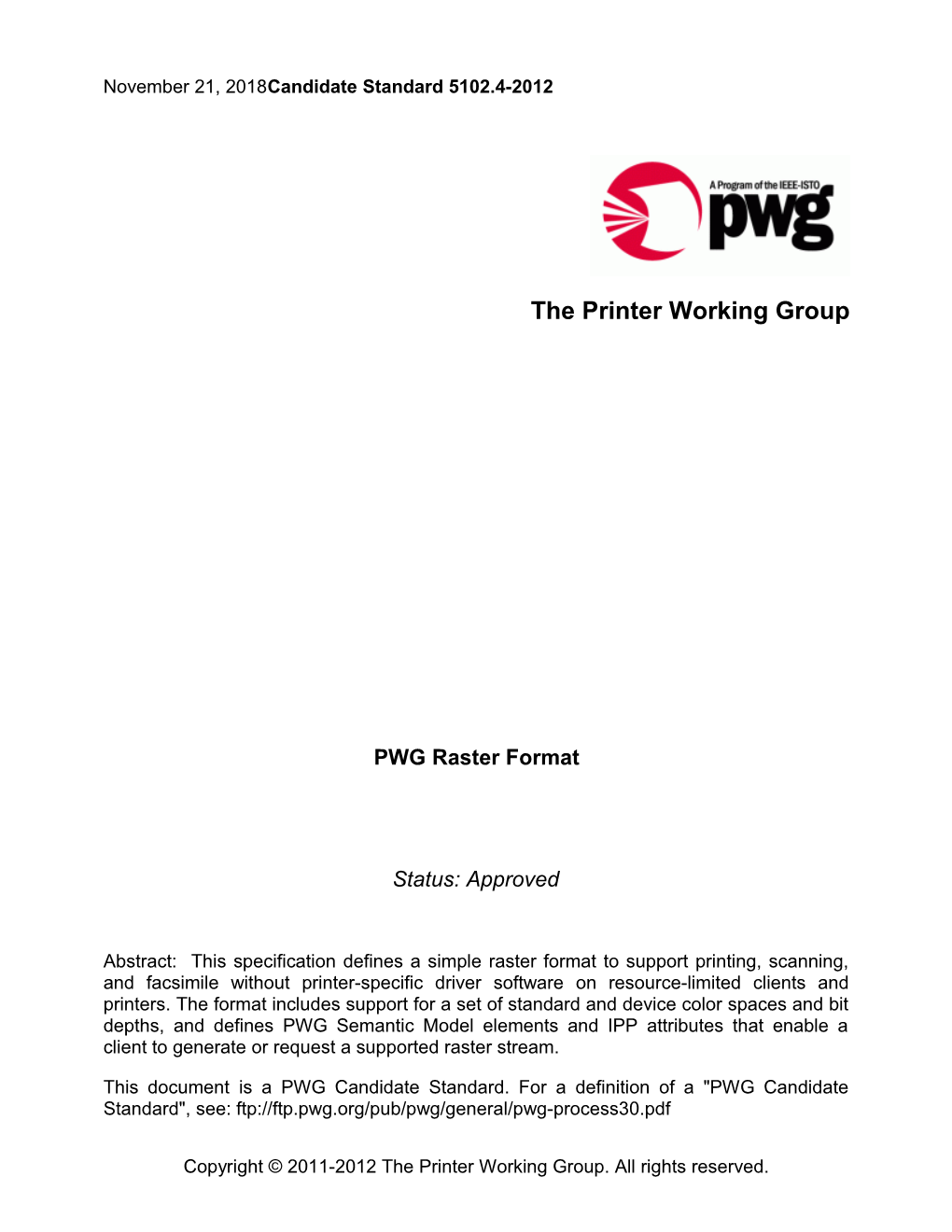 PWG Raster Format
