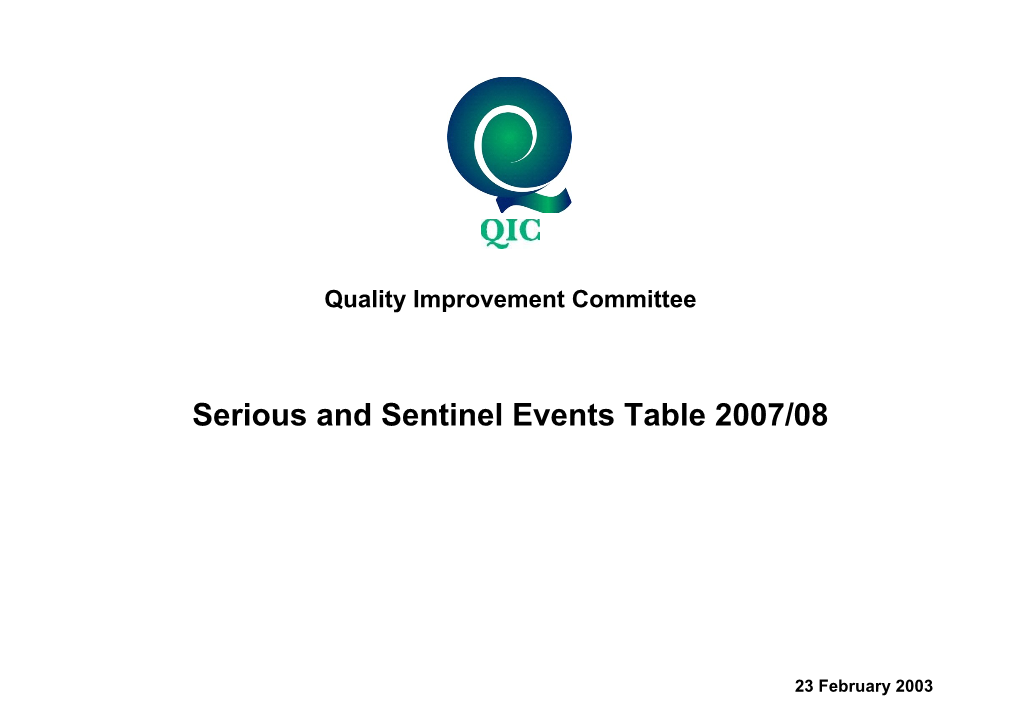 QIC SSE Table by Event Cat Final 20 Feb