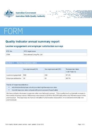 Quality Indicator Annual Summary Report