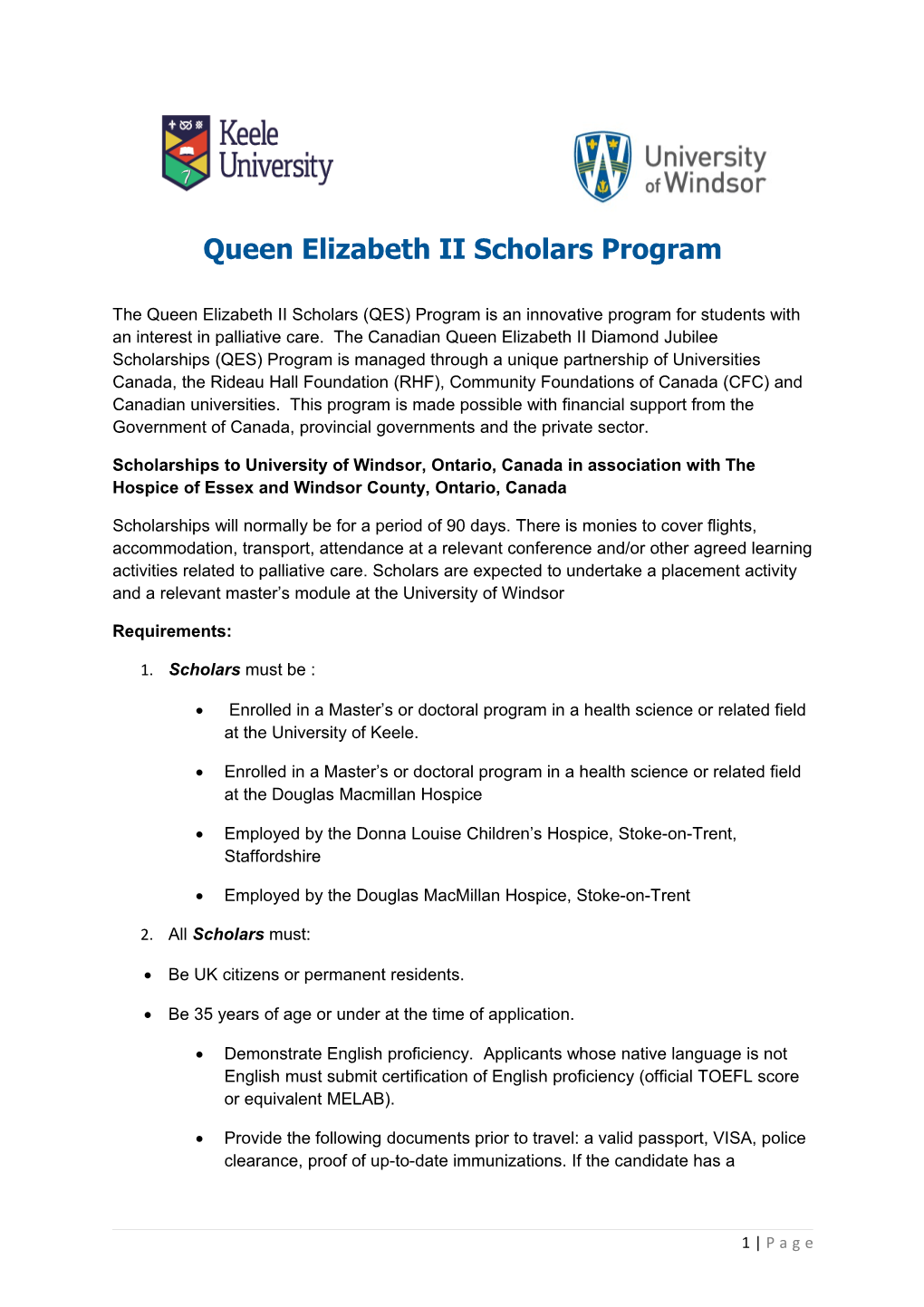 Queen Elizabeth II Scholars Program