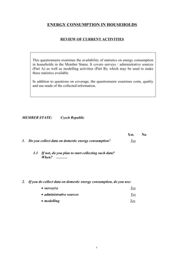 Questionnaire to Review Current Activities and Associated Costs