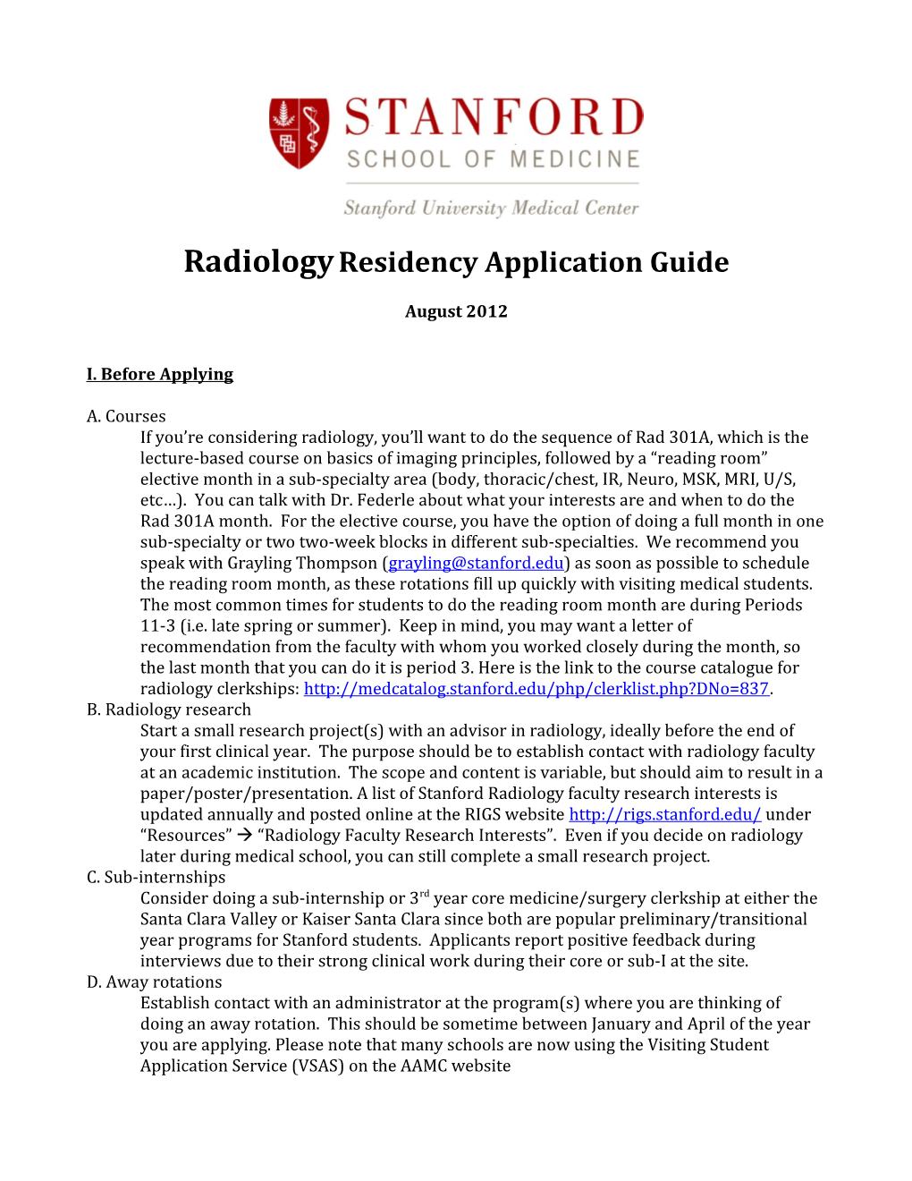 Radiologyresidency Application Guide