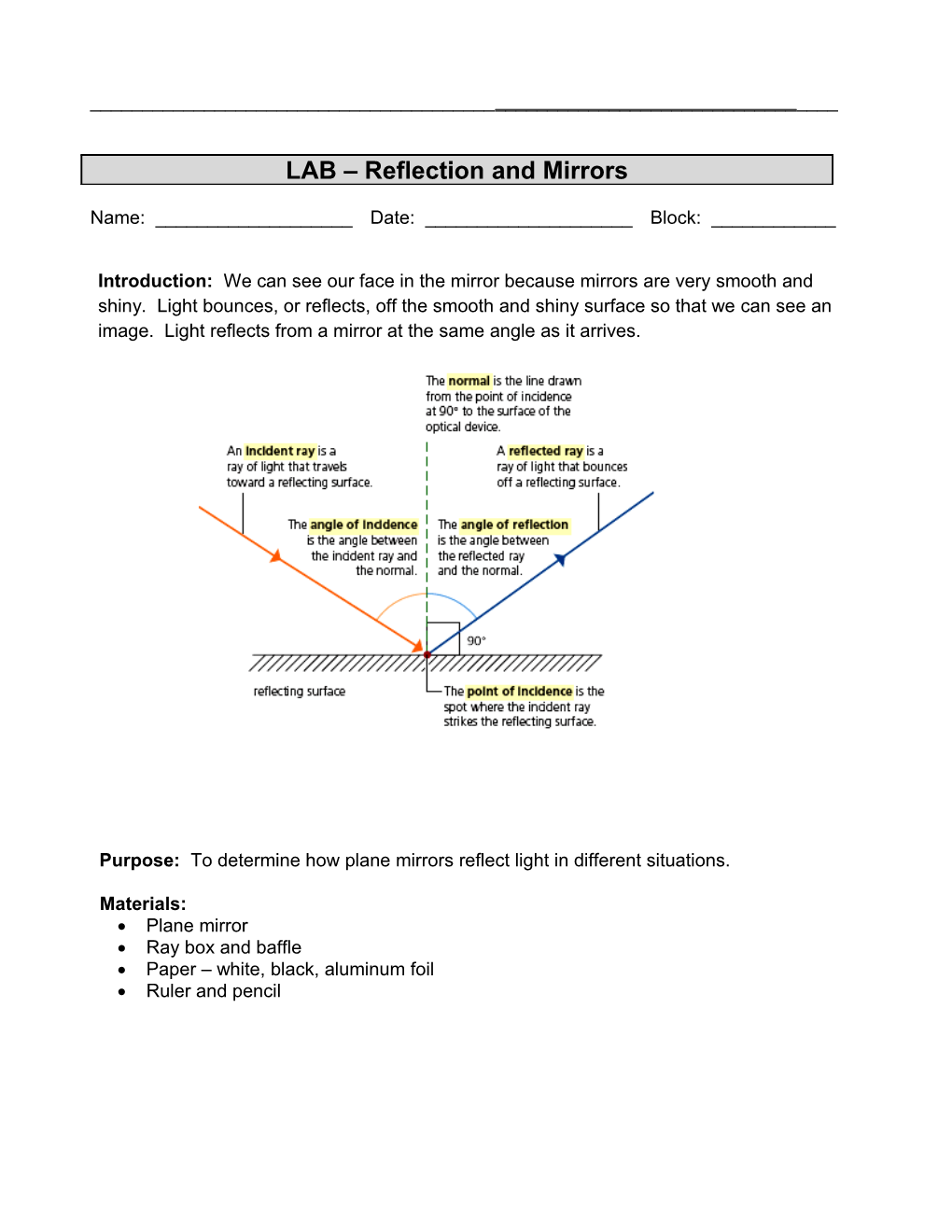 Ray Diagram Practice Worksheet : Three Light Sources