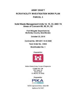RCRA Facility Investigationwork Plan