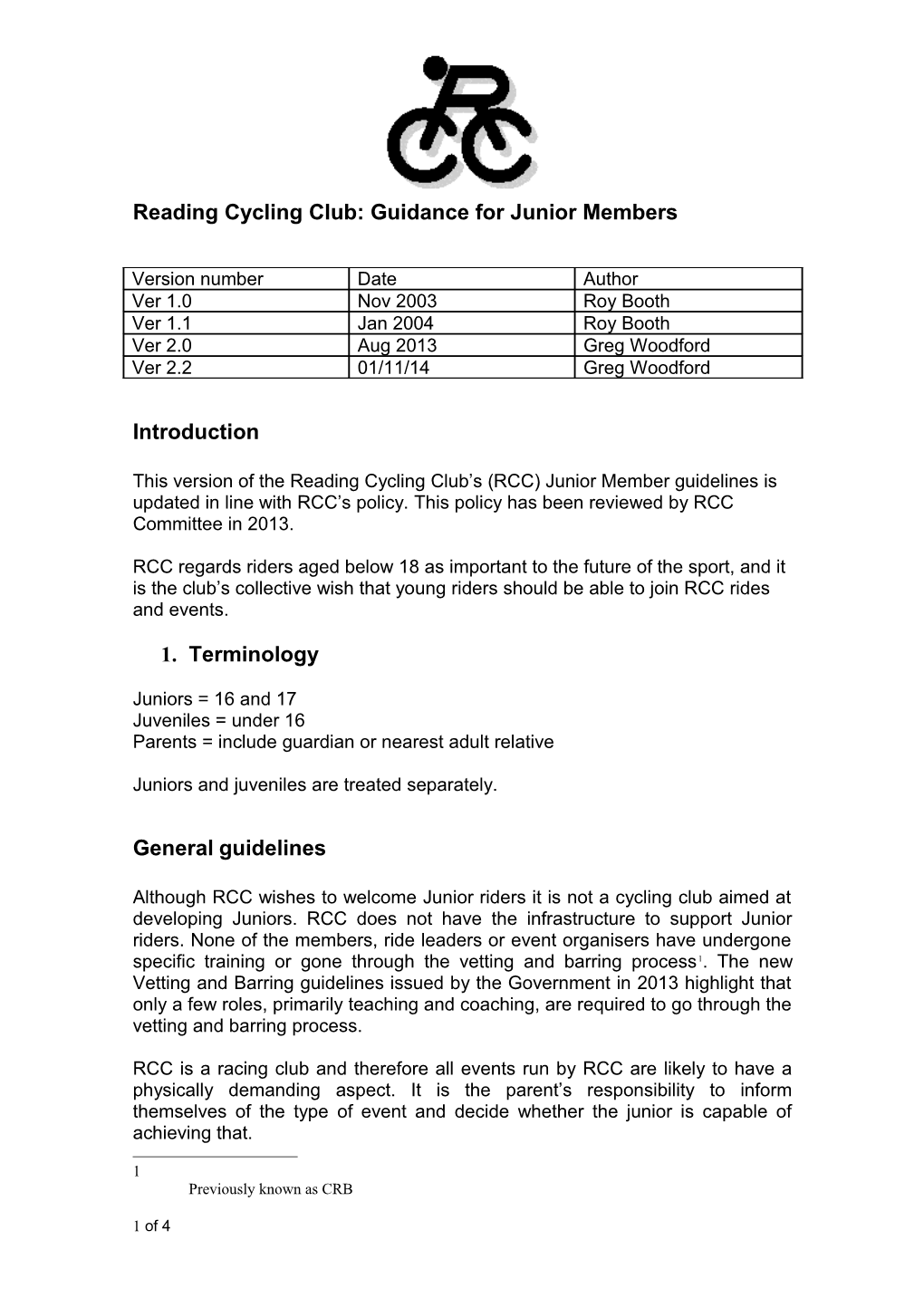 Reading Cycling Club: Junior Members