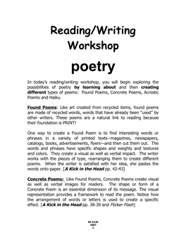 Reading/Writing Workshop