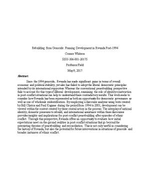 Rebuilding from Genocide: Framing Development in Rwanda Post-1994