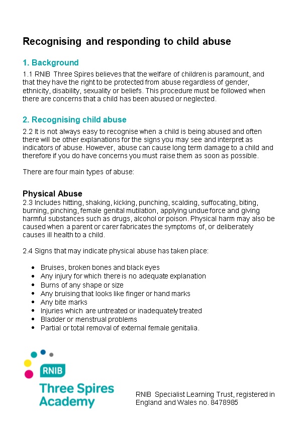 Recognising and Responding to Child Abuse