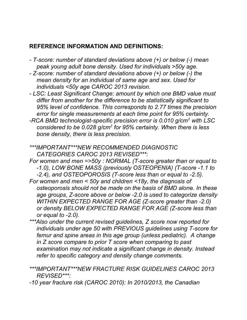 Reference Information and Definitions