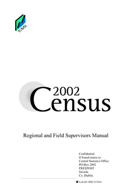 Regional and Feild Supervisors Manual - Census 2001
