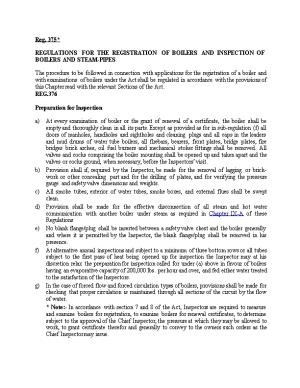 Regulations for the Registration of Boilers and Inspection of Boilers and Steam-Pipes