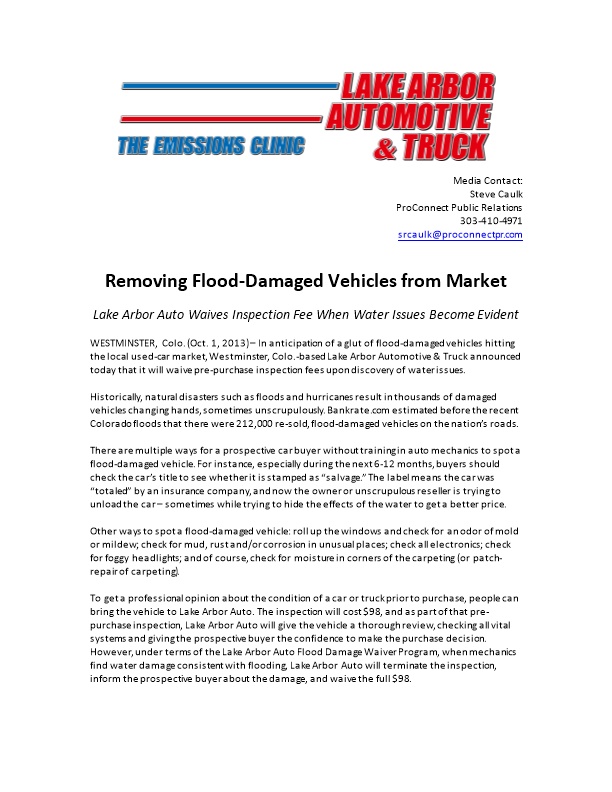 Removing Flood-Damaged Vehicles from Market