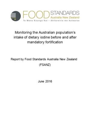 Report by Food Standards Australia New Zealand
