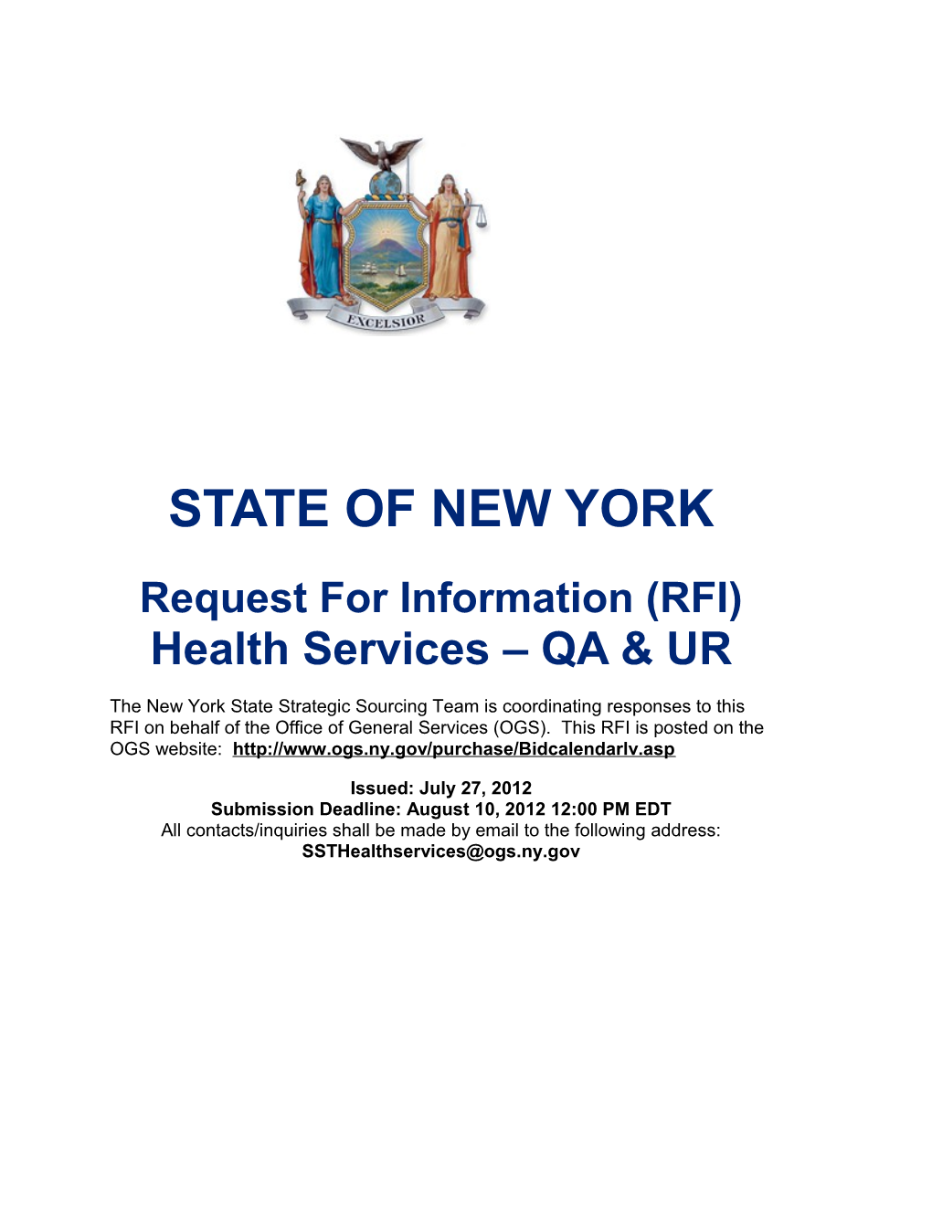 Request for Information Statewide Email Services Page 1 of 2