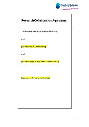 Research C Ollaboration Agreement