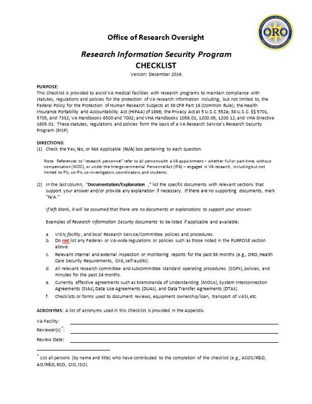 Research Information Security Program