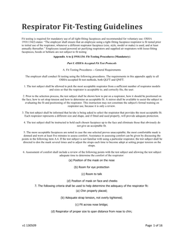 Respirator Fit-Testing Guidelines