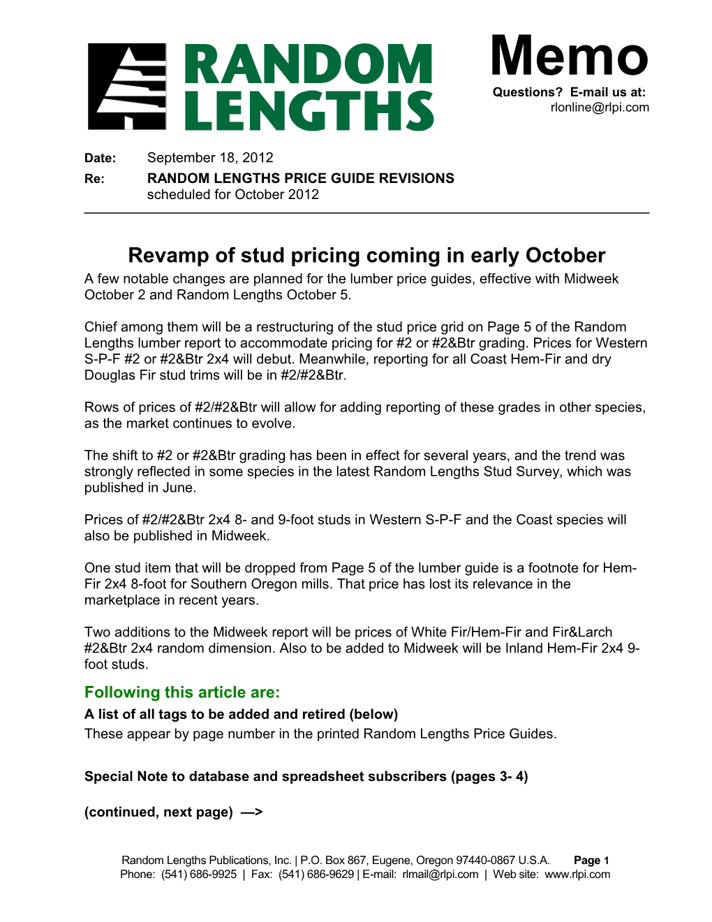 Revamp of Stud Pricing Coming in Early October