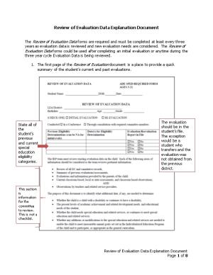 Review of Evaluation Data Explanation Document