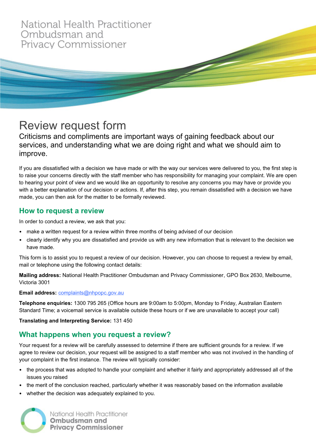 Review Request Form