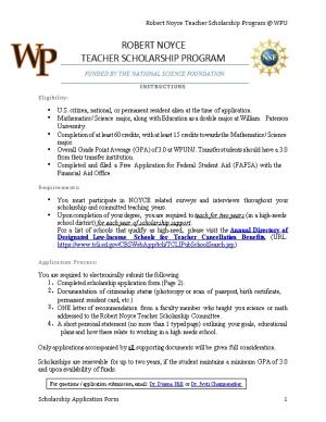 Robert Noyce Teacher Scholarship Program WPU