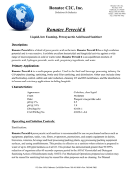 Ronatec Perecid 6 - Technical Data Sheet - Page 2