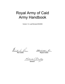 Royal Army of Caid Army Handbook