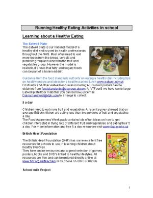 Running Healthy Eating Activities in School
