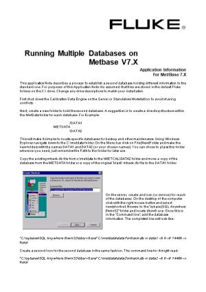 Running Multiple Databases on Metbase V7.X