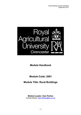 Rural Buildings Module Handbook